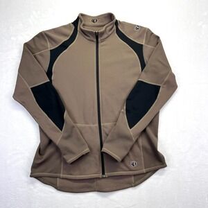 Pearl Izumi Cycling Jacket Mens XL Brown 6507 Gorpcore Fleece Lined Full Zip